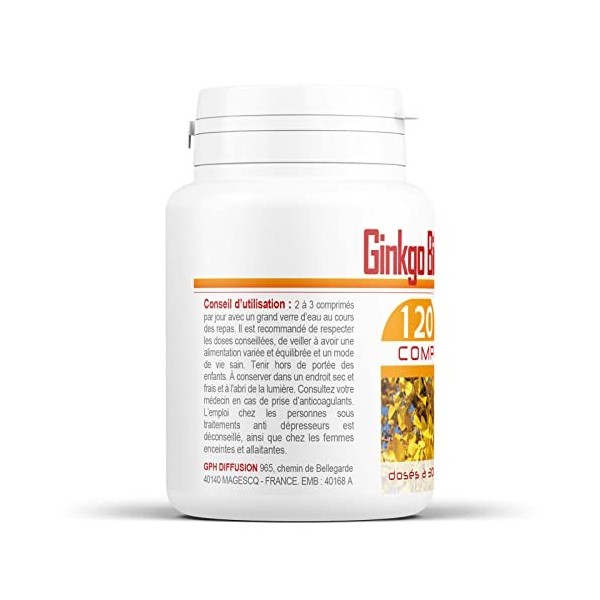 Ginkgo biloba Bio - 120 comprimés de 300 mg