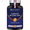 Ginkgo Biloba BIO - Complexe Mémoire & Concentration - Booste les Performances Cérébrales - Sauge BIO - 60 Gélules Vegan - Nu