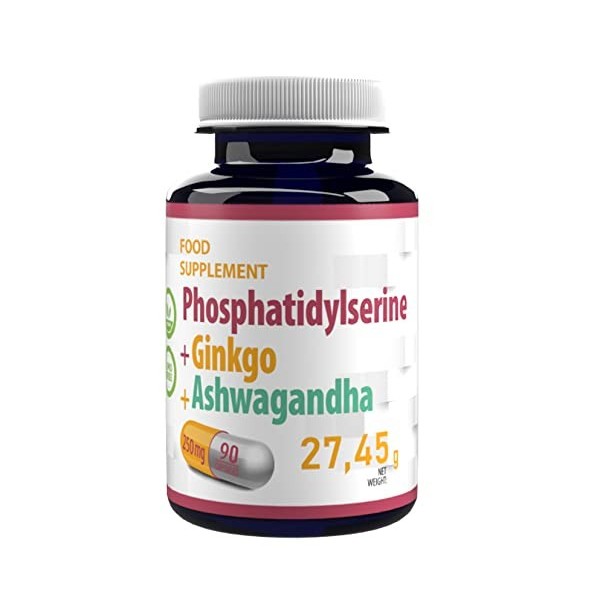 Hepatica Phosphatidylsérine + Ginkgo Biloba + Ashwagandha 250mg 120 gélules végétales, Testé par un Laboratoire tiers, sans g