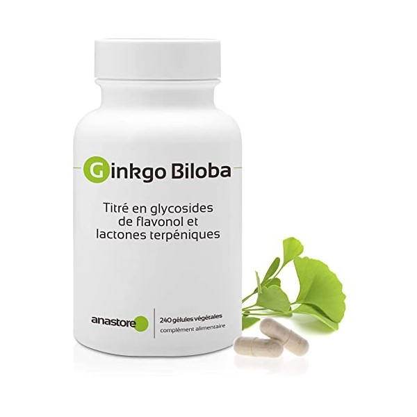 GINKGO BILOBA * 60 mg / 240 gélules * Titré à 24% min. en glycosides de flavonol et à 6% min. en lactones terpéniques * Cardi