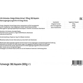 Life Extension, Ginkgo Biloba Extract Extrait de Ginkgo , 120mg, 365 Capsules végétaliennes, Testé en Laboratoire, Végétarie