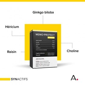 ARAGAN - Synactifs - MemoProtect - Complément Alimentaire Mémoire et Vivacité - Ginkgo Biloba, Raisin, Vitamine B1, Vitamines