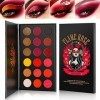 Palette De Fard à Paupières Rouge Hautement Pigmentée, Afflano Longue Durée Red Eye Shadow Palette Maquillage Halloween 18 Co