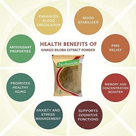 Metrol Herbaveda - Poudre dextrait de ginkgo Biloba 500 g