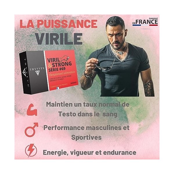 Formule Testosterone Homme | Performances Masculine | 60 Gélules Pour Circulation Sanguine | Vigueur Energie Endurance | Gins