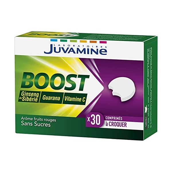 JUVAMINE - BOOST Vitamine C Ginseng & Guarana - 30 Comprimés à croquer