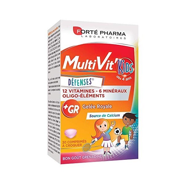 Forté Pharma - Multivit 4G Energie, Complément Alimentaire Forme et Tonus - 12 Vitamines, 7 Minéraux - Ginseng, Guarana, Gel