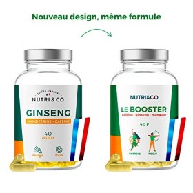 Panax Ginseng Rouge Maca Café Guarana - Énergie Concentration Aphrodisiaque - Booster Longue Durée Anti Fatigue - Performance