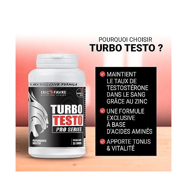 BOOSTER MUSCULATION Turbo Testo Pro Series - Puissance Maximale - Boost les Performances - Puissance, Endurance, Entretient M