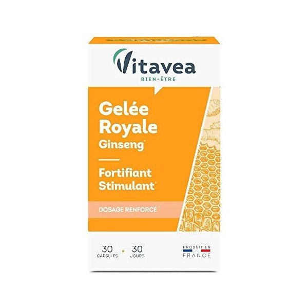 Vitavea - Gelée royale Ginseng - Complément Alimentaire Fortifiant Stimulant - Bienfaits Naturels Produits de la Ruche - Tonu