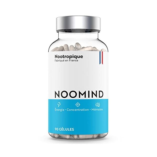 Noomind Nootropique | Booster de Concentration, Énergie et Mémoire | Bacopa Monnieri, L-Tyrosine, Caféine, L-Théanine, Ginkgo