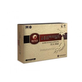 Thé au Ginseng Rouge Coréen, boîte de 50 sachets, stimule la circulation, la mémoire, le tonus