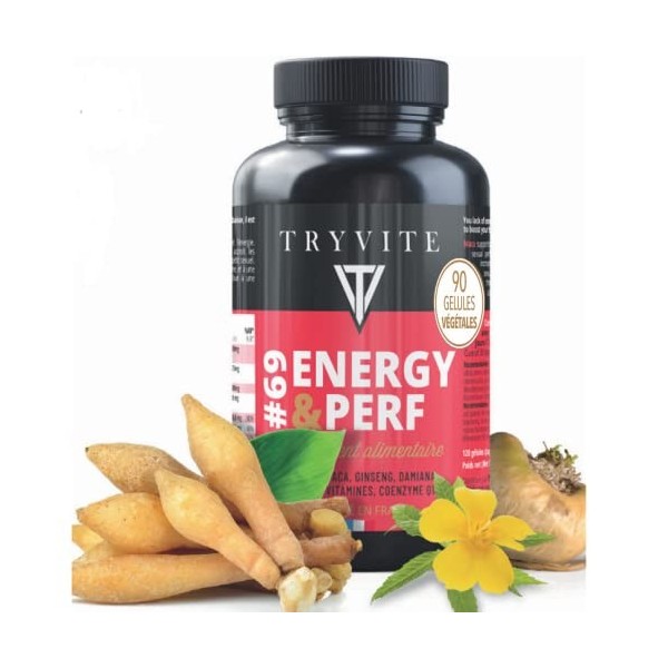 TRYVITE ENERGY&PERF | Energie vigueur performances Masculine | Ginseng | MACA | COLA | vitamines et minéraux