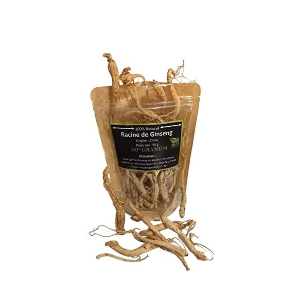 Ginseng asiatique entière | Infusion - Thé - Tisane | médecine traditionelle & Cure détox | 50g