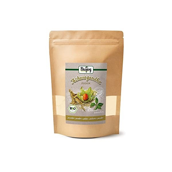 Biojoy Ashwagandha en poudre BIO 500 gr , Racines moulues d´ashwagandha, Sans Additifs, Ginseng Indien