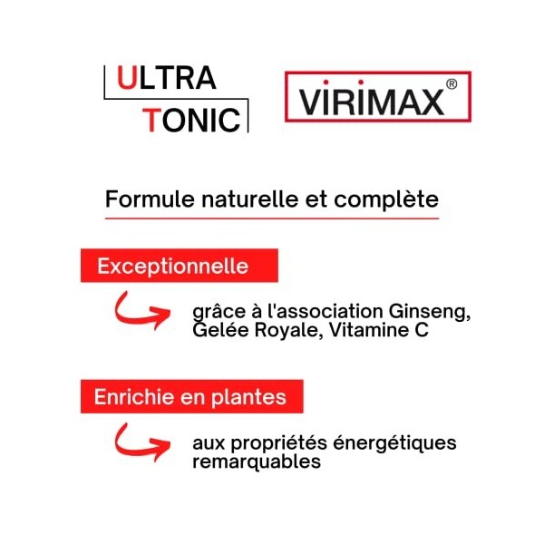 Virimax Ultra Tonic - 10 Ampoules - Performance et Vitalité - Fabriqué en France