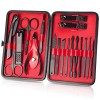 OWill Kit de manucure, 18 pièces, coupe-ongles, kit de pédicure, kit de soins des ongles, outils professionnels , cadeau pour