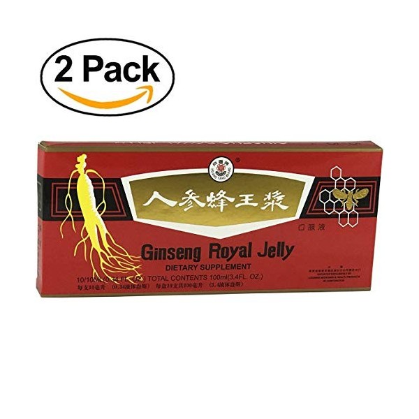 Lot de 2 boîtes de Ginseng & Gelée Royale à boire Ginseng Royal Jelly Complément efficace pendant les périodes de froid et de