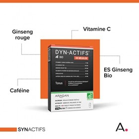 ARAGAN - Synactifs - Dynactifs Bio - Complément Alimentaire Tonus et Vitalité - Ginseng, Caféine, Guarana, Acérola et Vitamin