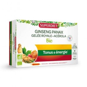 SuperDiet Ginseng dAcérola Gelée Royale Super Diet 20 ampoules de 15ml soit 300ml