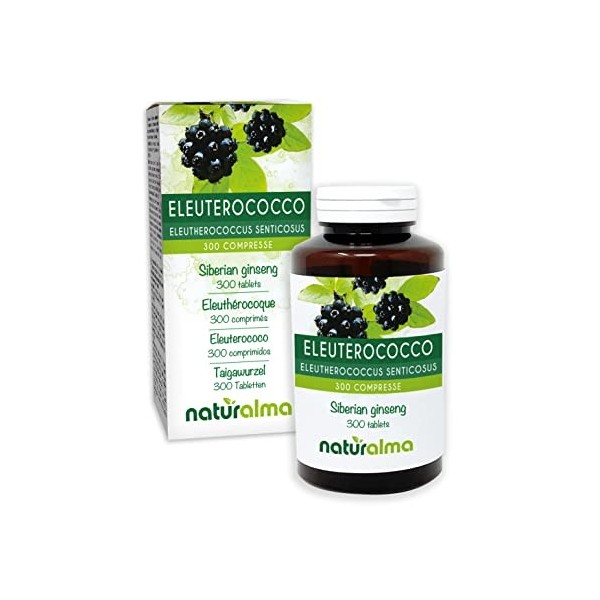 Éleuthérocoque ou Ginseng de Sibérie Eleutherococcus senticosus racines Naturalma | 150 g | 300 comprimés de 500 mg | Compl