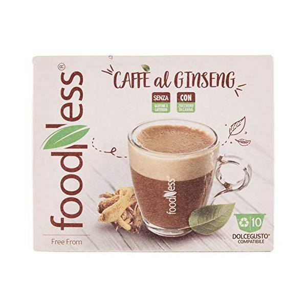 Foodness Dolcegusto compatible Ginseng Coffee Capsule - 5 paquets de 10 gélules [Tot. 50 capsules]