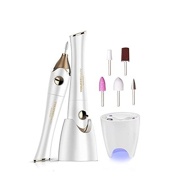 TOUCHBeauty Ponceuse pour Ongles,Lime à Ongles Électrique Professionnel avec Ensemble de Support, Manucure et Pédicure Kit Li