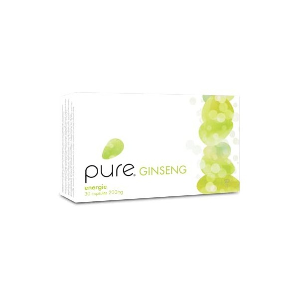 Pure Ginseng - 30 Capsules Hautement Dosées Végétalien, Complément Alimentaire pour Femmes et Hommes, Capsules de Vitamines C