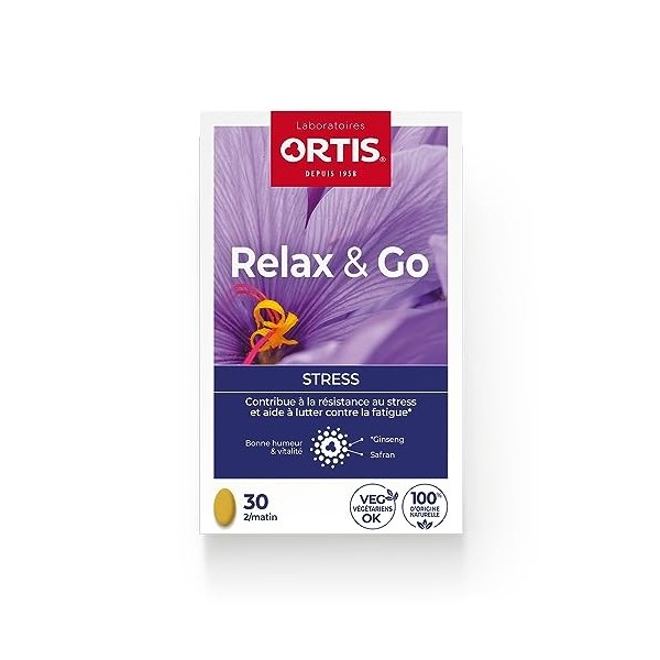 Ortis - Relax & Go 30 Comprimés - Complément Alimentaire pour Résister au Stress et Lutter Contre la Fatigue - Maintient la B