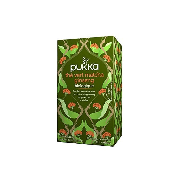 The vert Bio Matcha Ginseng - 20 sachets Pukka