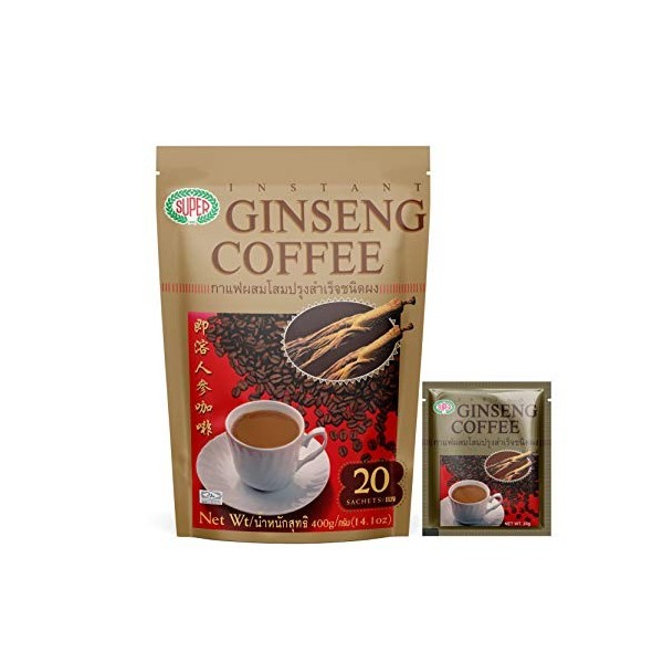 Super Instant Coffee, Ginseng, 20-Count