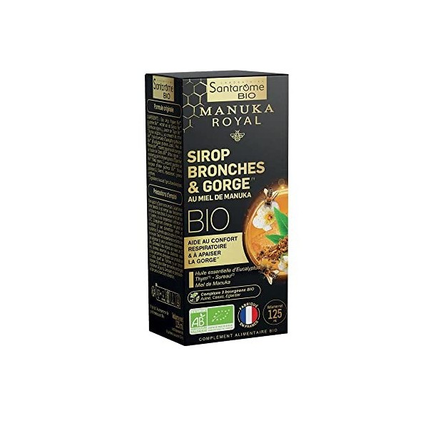 Santarome Bio - Ginseng Guarana Acérola Miel de Manuka Bio - Complément alimentaire énergie & immunité - Booster dénergie - 