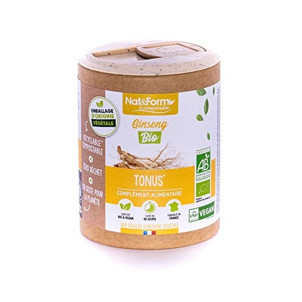 GINSENG BIO 200 Gélules Nat&Form