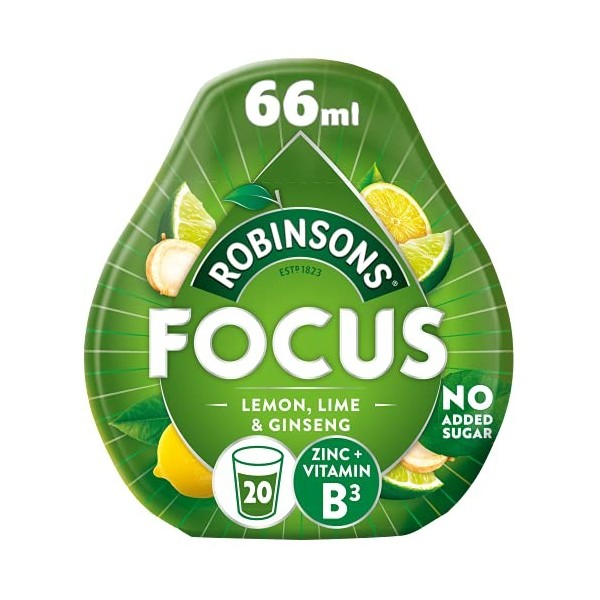 Robinsons Benefit Drop Focus Saveur citron, citron vert et ginseng 66 ml