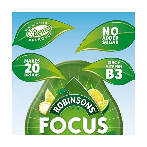 Robinsons Benefit Drop Focus Saveur citron, citron vert et ginseng 66 ml