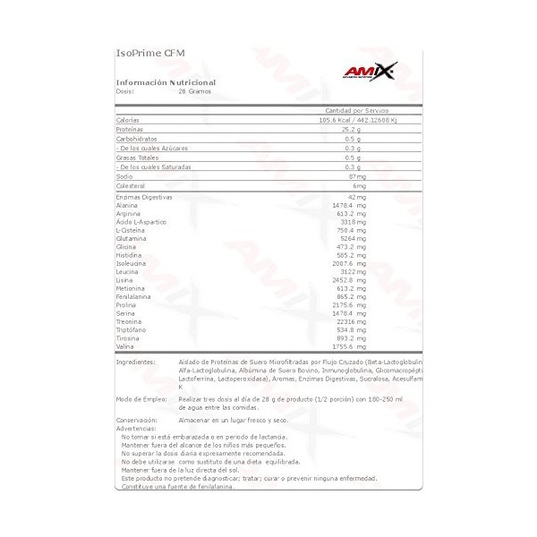 Amix ISO PRIME CFM 2 kg Pomme Cannelle, NITROX THERAPY + BATEUR