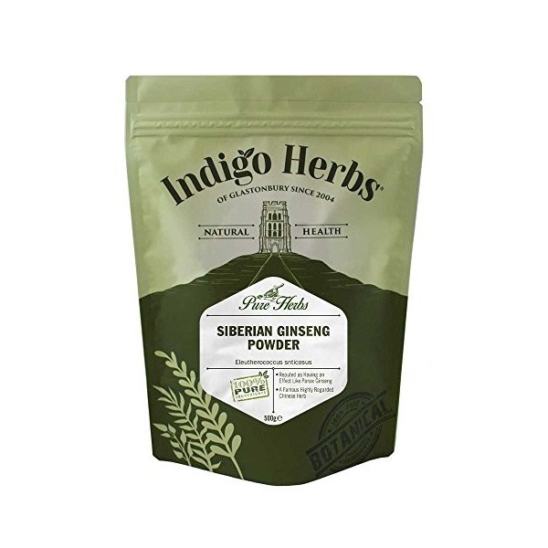 Indigo Herbs Ginseng Sibérien Eleuthérocoque en poudre 500g 