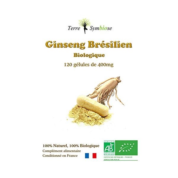 Ginseng Brésilien Bio - 120 gélules de 400 mg