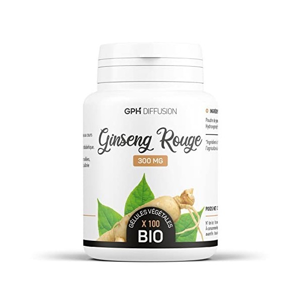 Ginseng rouge racine biologique 300 mg - 100 gélules végétales