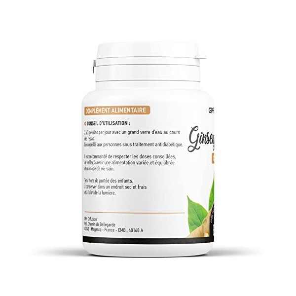 Ginseng rouge racine biologique 300 mg - 100 gélules végétales