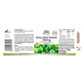 Gotu Kola 750mg - extrait à haute dose - végétalien - 120 comprimés - avec zinc et vitamine C | HERBADIREKT by Warnke Vitalst