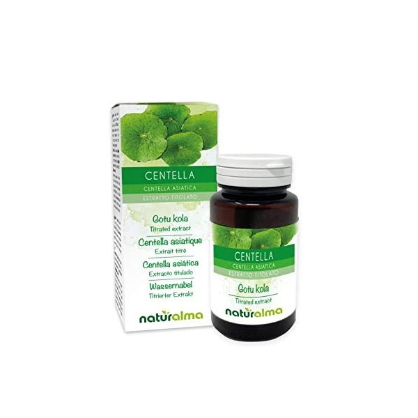 Centella asiatique Centella asiatica NATURALMA | 20% Asiaticoside | 120 comprimés de 500 mg | Complément alimentaire d’extr