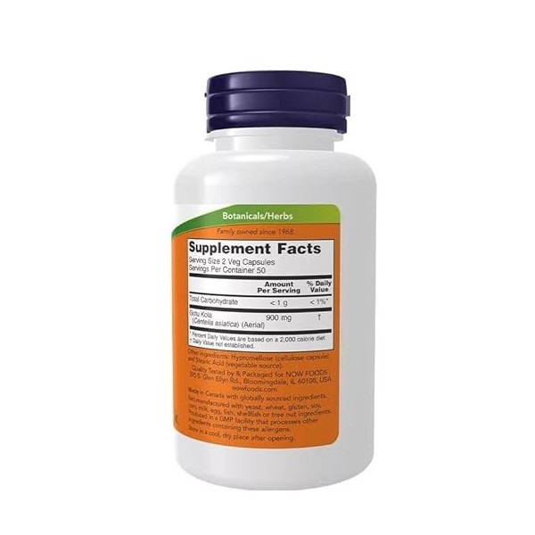 Now Foods, Gotu Kola, 450 mg, 100 gélules végétaliennes