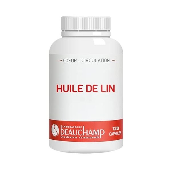 Laboratoire Beauchamp - Complément alimentaire HUILE DE LIN - 120 capsules - Oméga 3 - Vitamine E - Maintien de la santé card