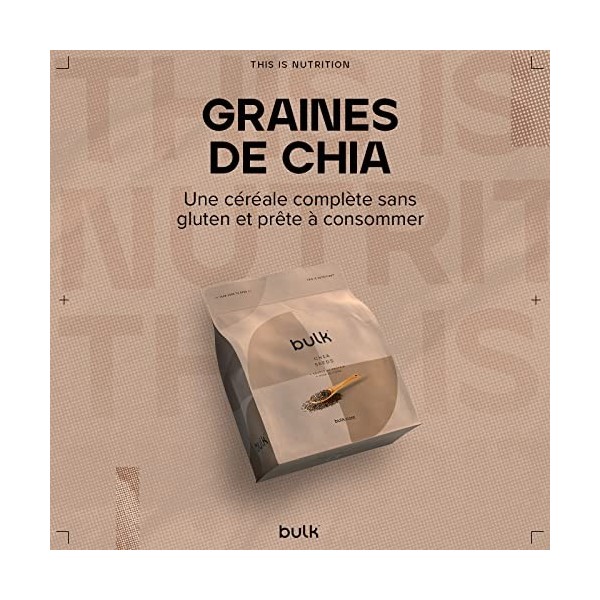 Bulk Powders Graines de Chia, 500 g