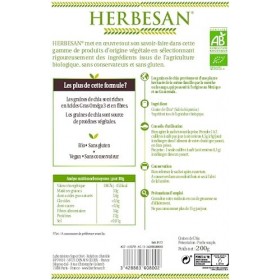 HERBESAN®-GRAINES DE CHIA BIO - Source de Protéines & Riches en Fibres et en Omega 3 - Sachet de 200g