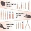 Kit de Manucure Pedicure 18 pièces, Trousse Manucure Femme Homme, Kit de Pédicure pour Pied, Coupe Ongle en Acier Inox, Kit M