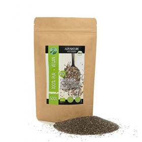Graines de chia noir bio 500g , graines de chia bio, séchées délicatement, issues de culture biologique contrôlée, testées e