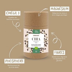 Chia graines bio 200g - Superaliment - Riches en Oméga 3, sources de Magnésium, Potassium, Phosphore