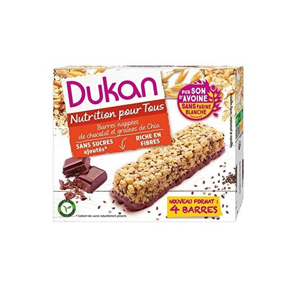 BARRES SON DAVOINE AUX GRAINES DE CHIA 160G, DUKAN, LOT DE 3